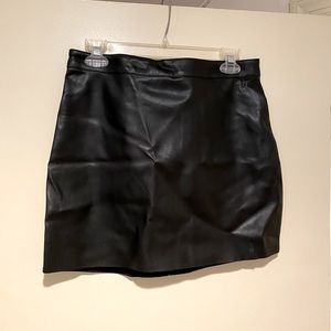 Faux Leather Black Skirt